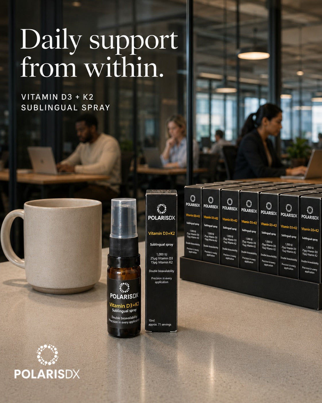 PolarisDX Vitamin D3+K2 Spray, 12er-Packung